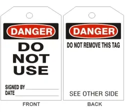 Danger do not use tags - back 1 - TB-113-1
