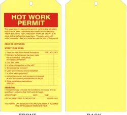 Hot work permit tag - TB-403