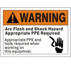 Warning arc flash and shock hazard appropriate ppe required - AF-651514