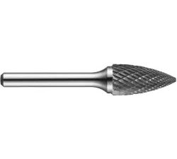 Precision twist drill sg-dc burr - tree, double cut, 1/2 x 1/4 x 1 x 2.3/4 - 7466327