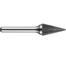 Precision twist drill sm-dc burr - cone, double cut , 1/4 x 1/4 x 1.1/4 x 2 - 7466367