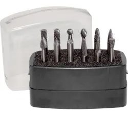 Precision twist drill burr set, double cut, 12 pc - 7466393