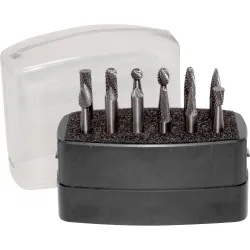 Precision twist drill burr set, double cut, 12 pc - 7466394