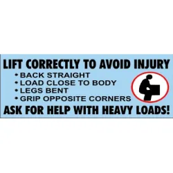 Lift correctly to avoid injury back straight load close to - SB-415