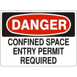 Confined space entry permit required - danger sign - D-962124