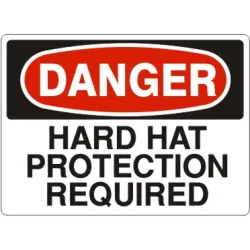 Hard hat protection required - danger sign - D-371033