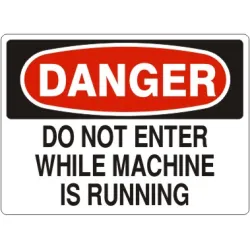 Do not enter while machine is running - danger sign - D-112031
