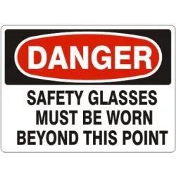 Safety glasses must be worn beyond this point - danger sign - D-710431