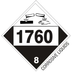 1760 corrosive liquids - class 8 placard - DOT-17604