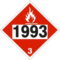 1993 flammable liquid, combustible liquid - class 3 placard - DOT-96759