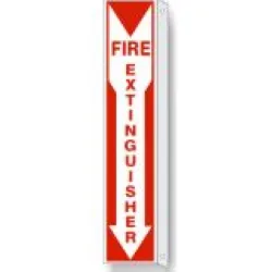 Fire extinguisher wht/red down arrow with flange - FL-26313