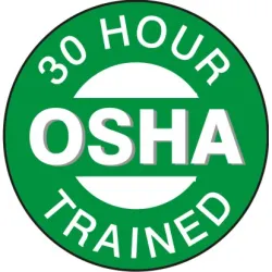 30 hour osha trained - helmet / hard hat markers - HM-126