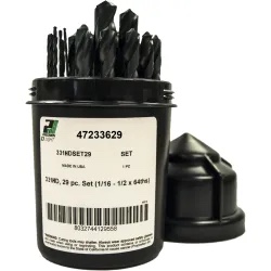 Precision twist drill 331hdset hss 135d hd jd set 1/16 - 1/2 x 64ths - 7233629