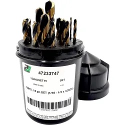 Precision twist drill 332hdset hss st/bronze 135d hd jd set 1/16 - 1/2 x 32nds - 7233747