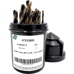 Precision twist drill 321mdset hss st/bronze135d drill set 1/16 - 1/2 x 32nds - 7233808