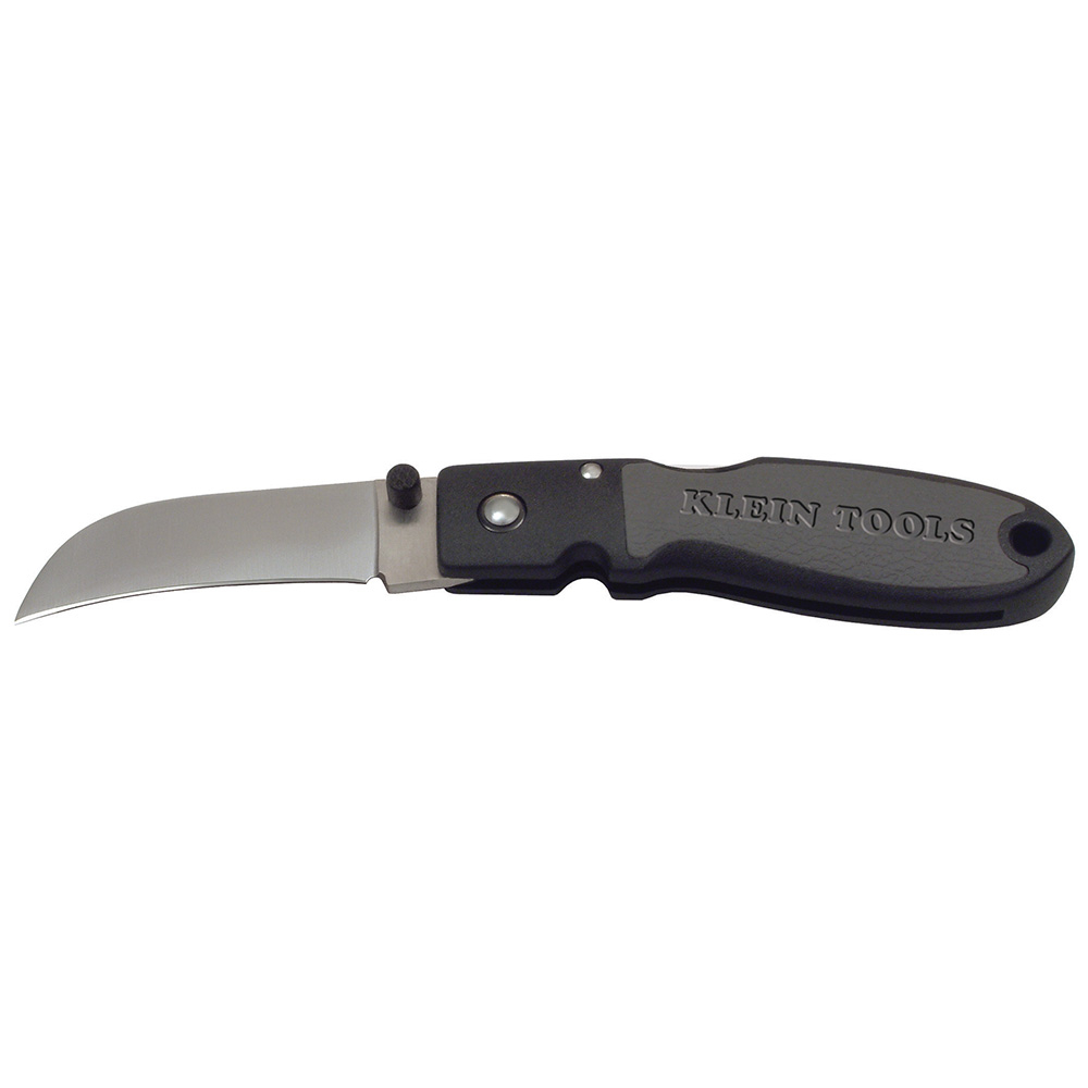 Lightweight Lockback Knife 2-1/2-Inch Sheepfoot Blade, Black Handle - KLE 44004
