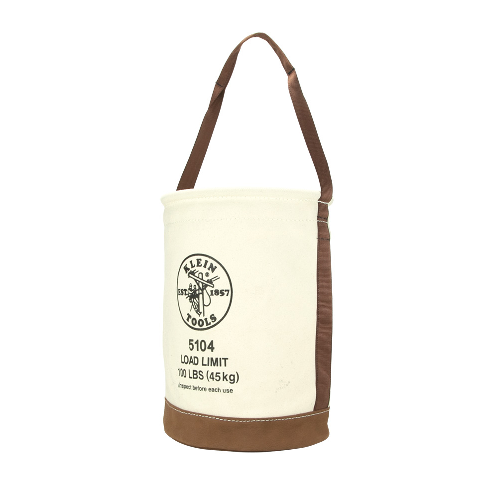 Canvas Bucket with Leather Bottom, 12-Inch - KLE 5104