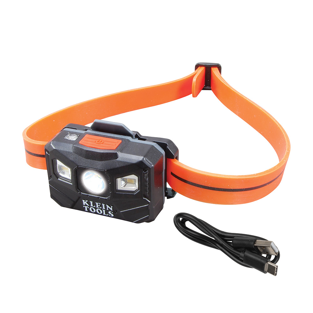 Rechargeable Headlamp with Silicone Strap, 400 Lumens, All-Day Runtime - KLE 56064