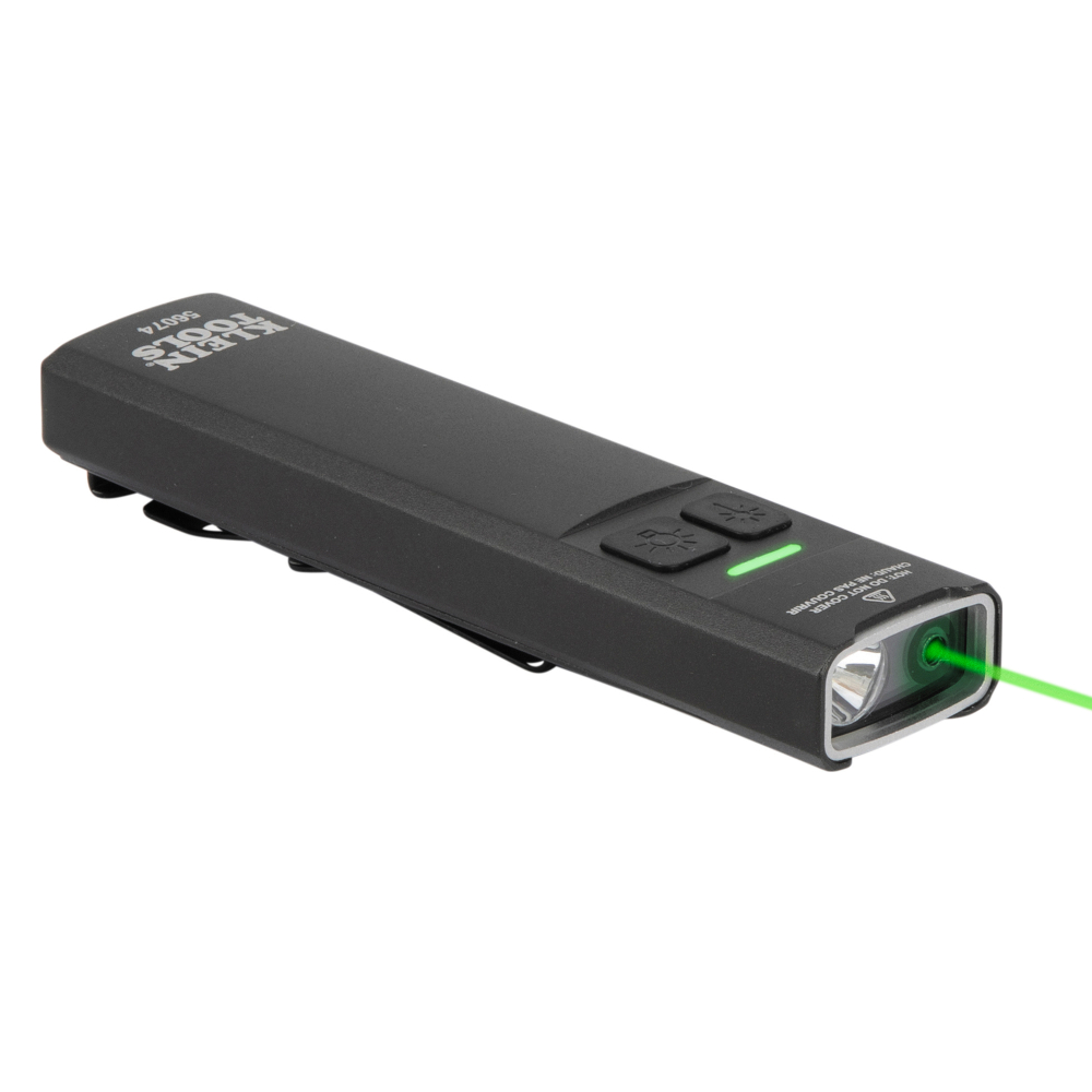 Slim-Profile LED Pocket Flashlight with Laser - KLE 56074