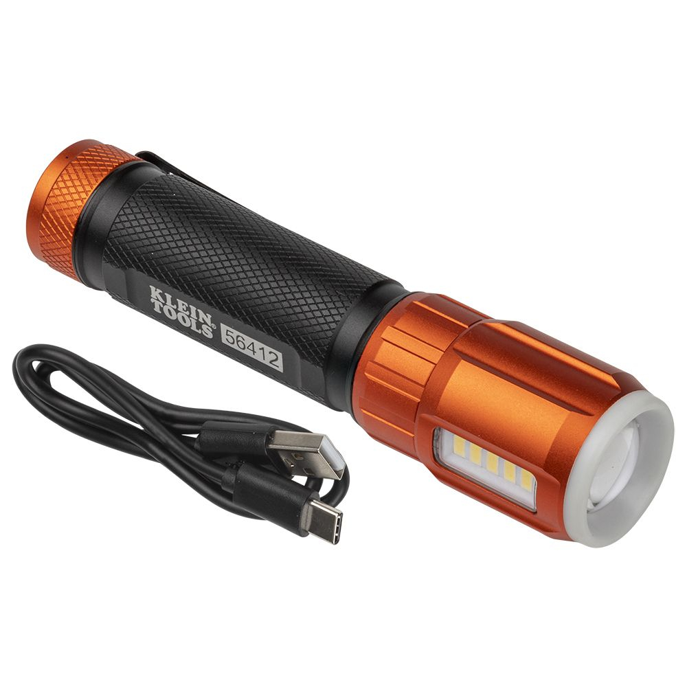 Rechargeable LED Flashlight with Worklight - KLE 56412