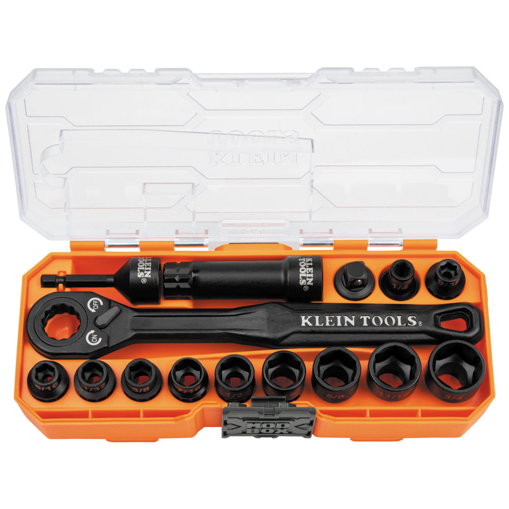 KNECT™ 3/8-Inch Drive Impact-Rated Pass Through Socket Set, 15-Piece - KLE 65400