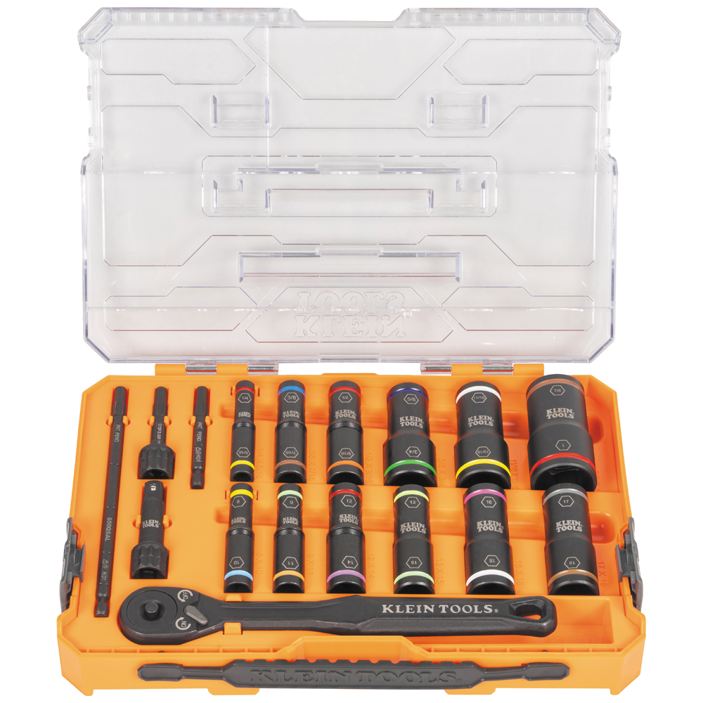 KNECT™ Flip-24 Deep-Well, Heavy-Duty Impact Socket Set, SAE and Metric - KLE 65626