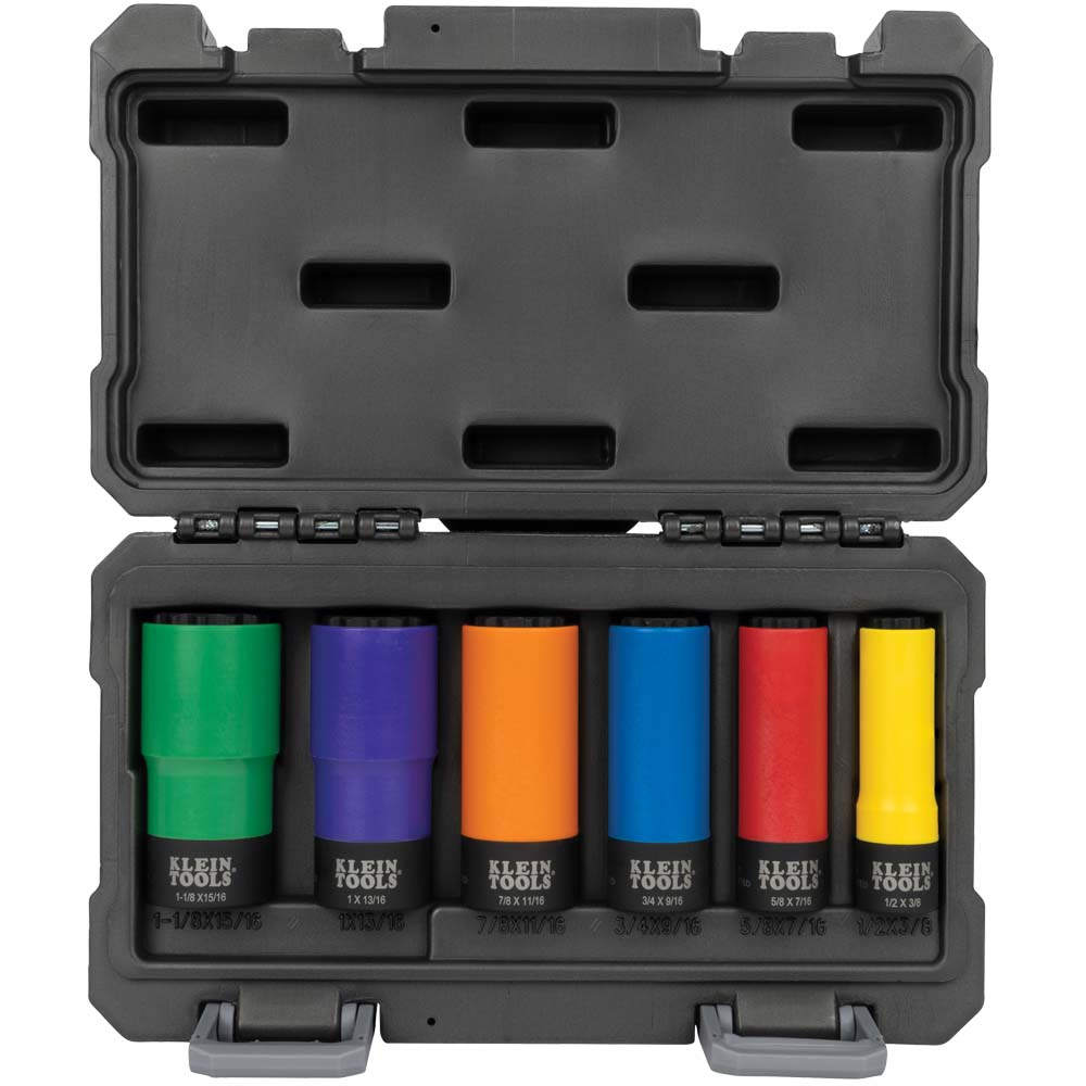 Coated Socket Set, 12-Point, 6-Piece - KLE 66033