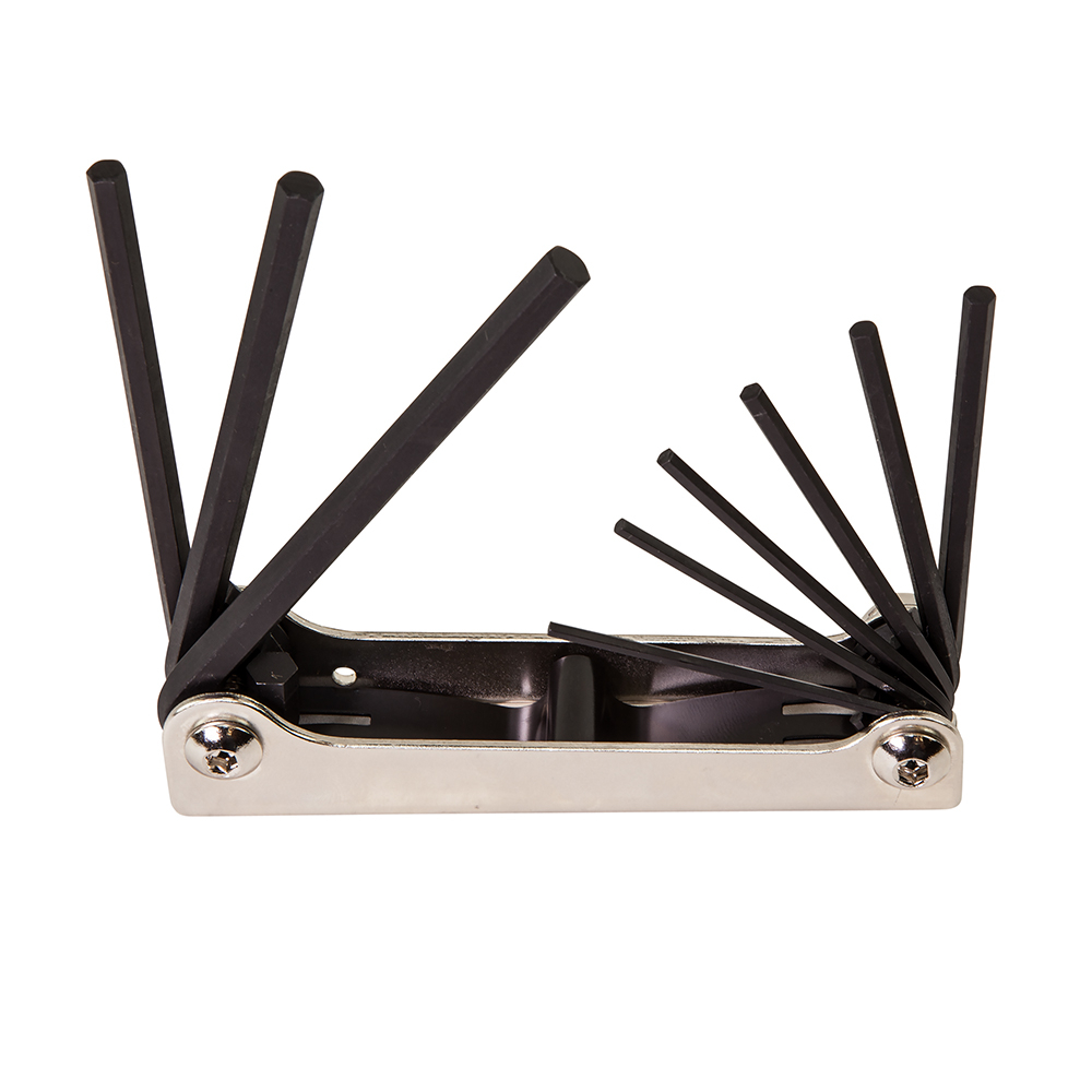 Folding Hex Key Set, 9-Key, SAE Sizes - KLE 70591