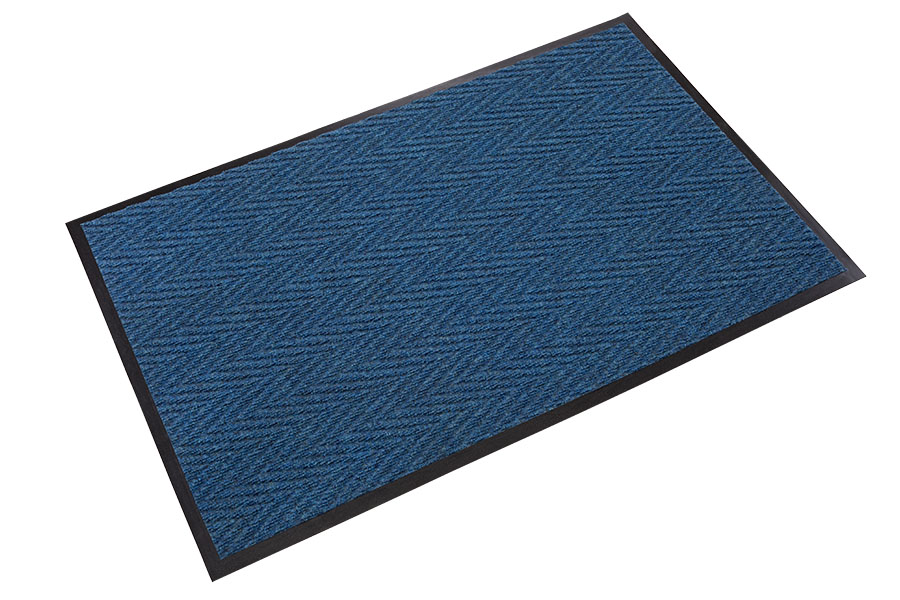 Chevron 4' Custom Steel Blue Scraper/Wiper Mat - CNR0048SBC