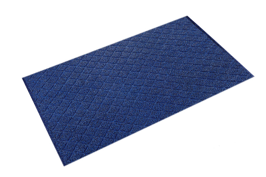 Diamond-Deluxe Duet Medium-Duty Unbacked 4'x6' Crimped Black/Blue Scraper Mat - DX ME46BB