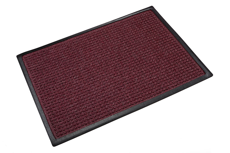 Super-Soaker Rubber-Border 3'x10' Burgundy Scraper/Wiper Mat - SS R310BU