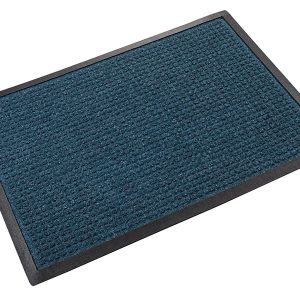 Super-Soaker Rubber-Border 4'x10' Blue Scraper/Wiper Mat - SS R410BL