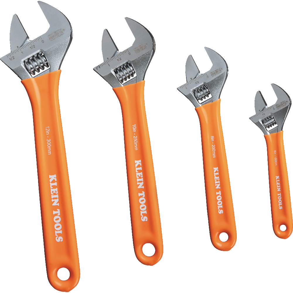 Extra-Capacity Adjustable Wrenches, 4-Piece - KLE D5074