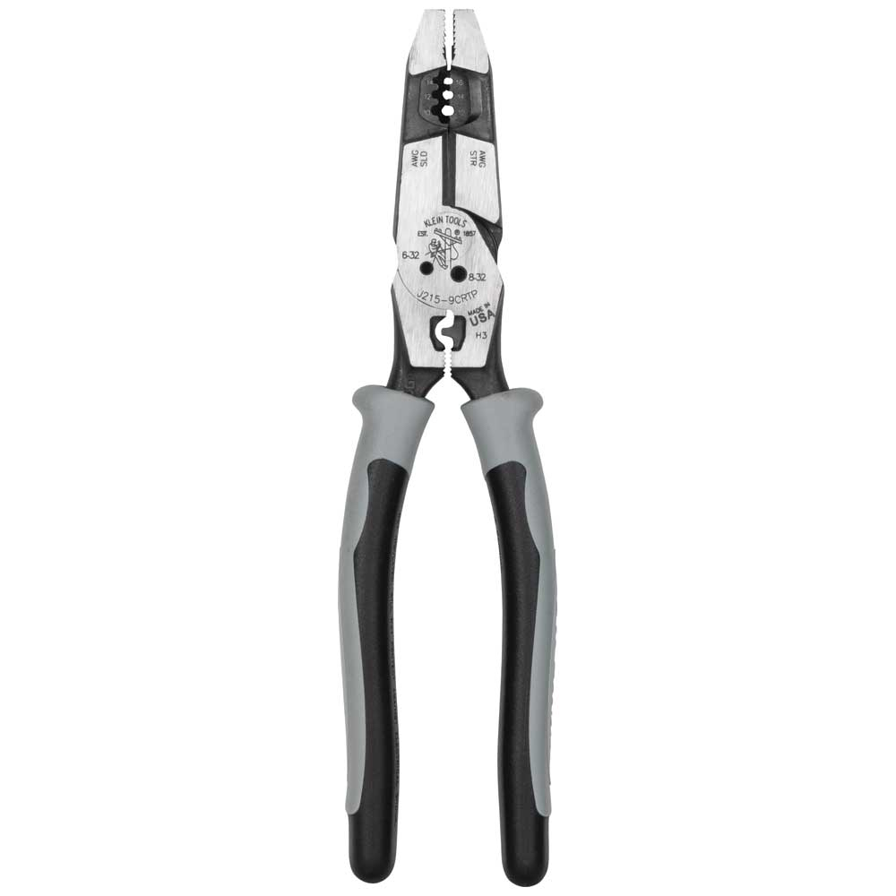 Hybrid Pliers with Crimper, Fish Tape Puller and Wire Stripper - KLE J2159CRTP