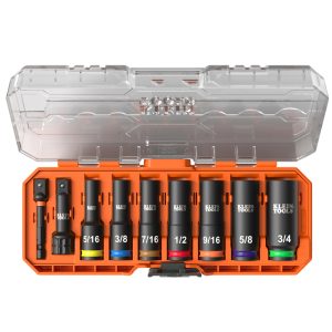 KNECT™ Deep-Well 3/8-Inch Drive Impact Socket Set, SAE, 9-Piece - KLE 65109IMPCT