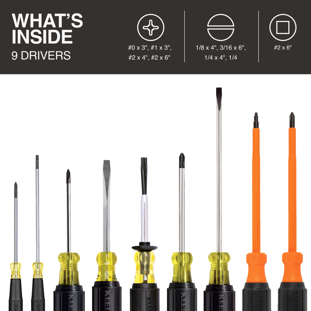 9-Piece Electrician Screwdriver Set - KLE 85850 - Image 2