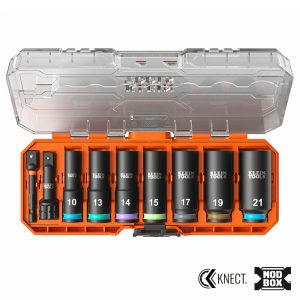 KNECT™ Deep-Well 3/8-Inch Drive Impact Socket Set, Metric, 9-Piece - KLE 65109IMPCTM