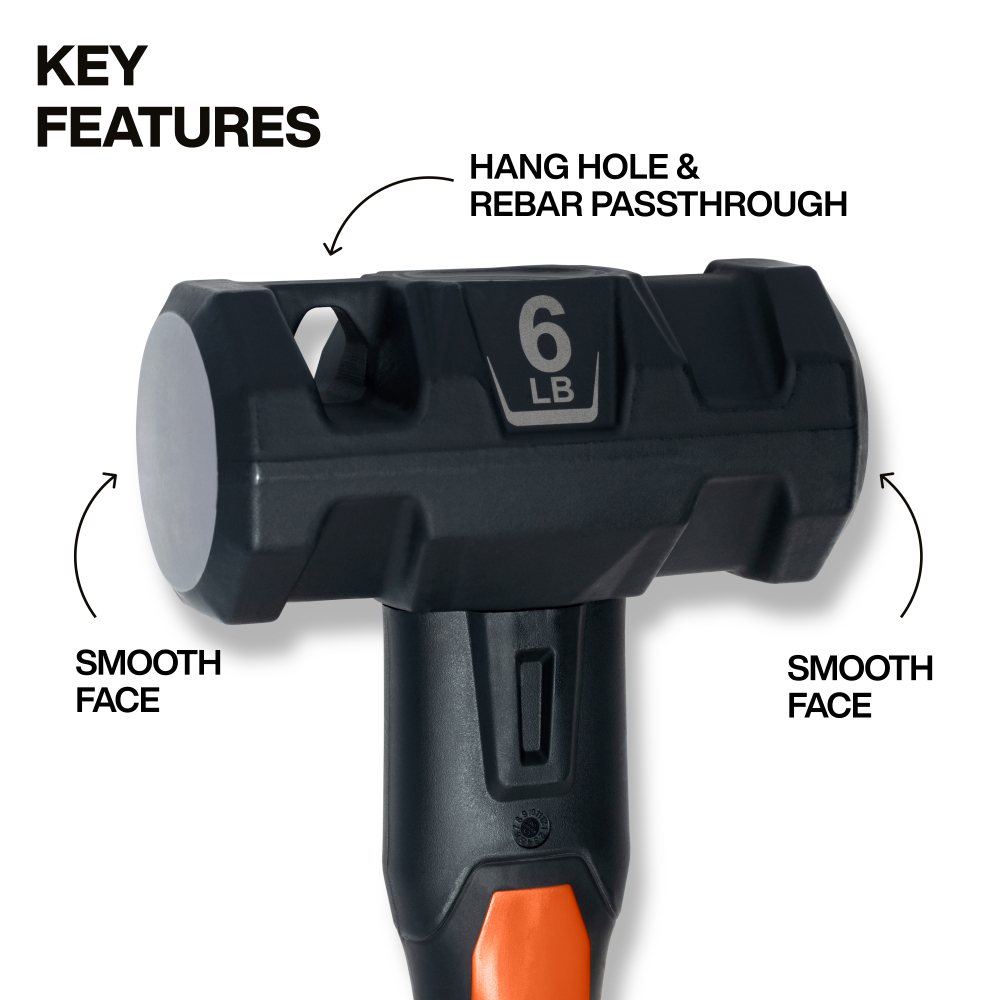 Fiberglass Handle Hammer, 6-Pound - KLE H80626 - Image 2