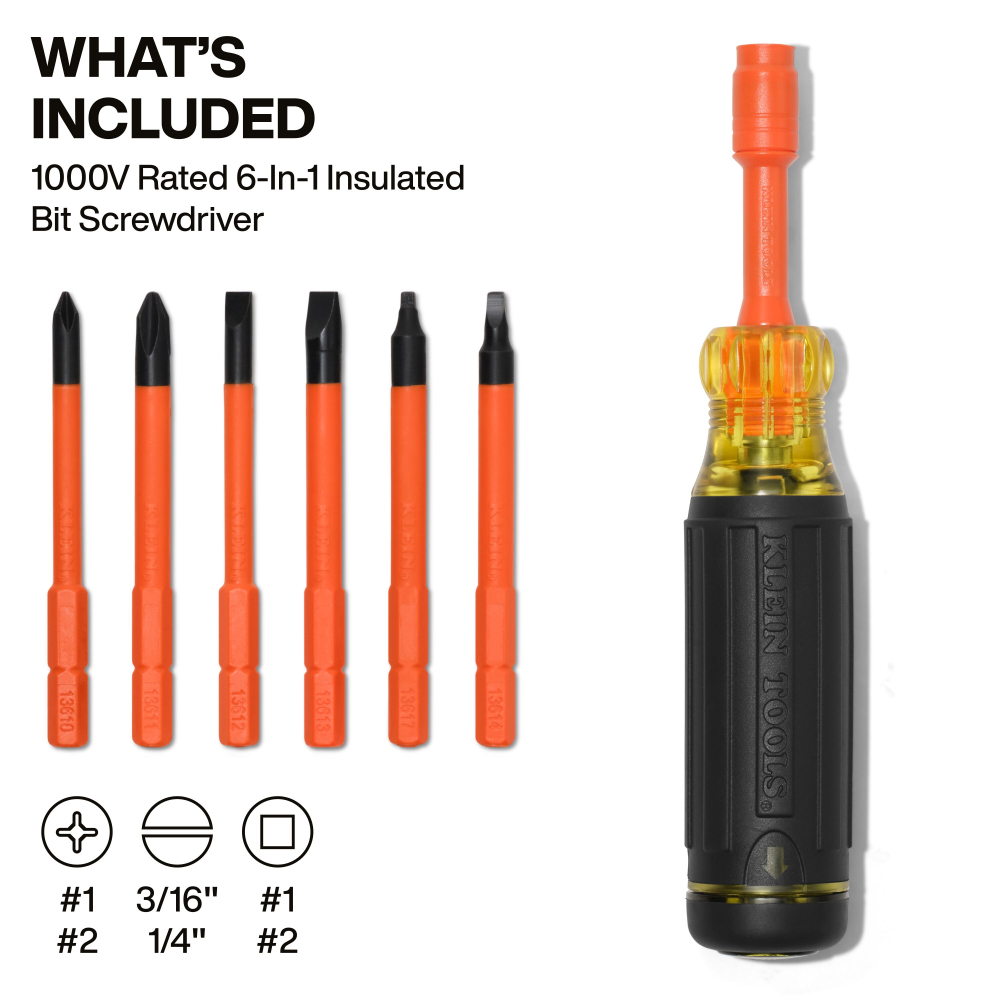 6-in-1 Insulated Auto-Lock Screwdriver - KLE 32306INS - Image 2