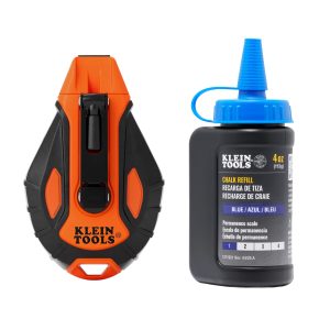 Smooth Retractable Chalk Reel, 100-Foot, with Blue Chalk Refill - KLE CHLK100S
